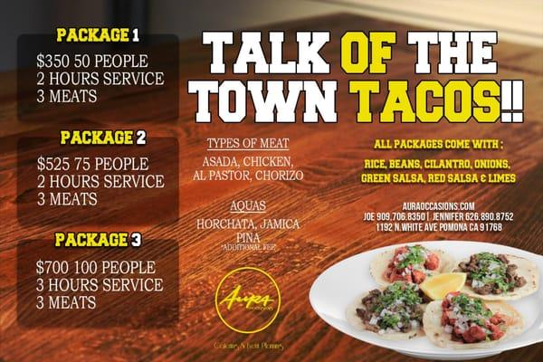 AURA OCCASIONS "TALK OF THE TOWN TACOS!"