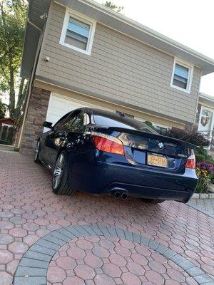 Installed spacers and custom exhaust.