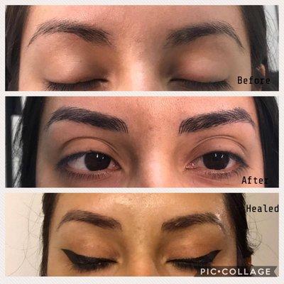 Healed brows after Microblading  first session