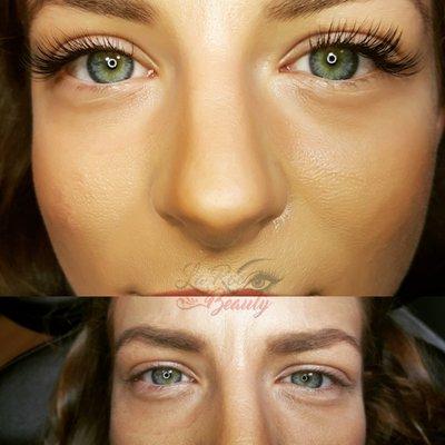 Eyelash Extensions before and after Savannah, GA