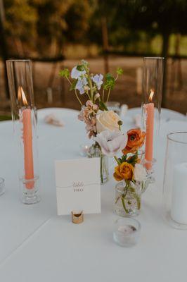 bud vases with the candles!