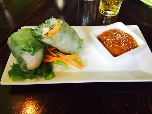 Bangkok Fresh Roll - Your favorite veggies wrapped in rice paper dipped in peanut sauce... Yes. Heaven. Agreed.