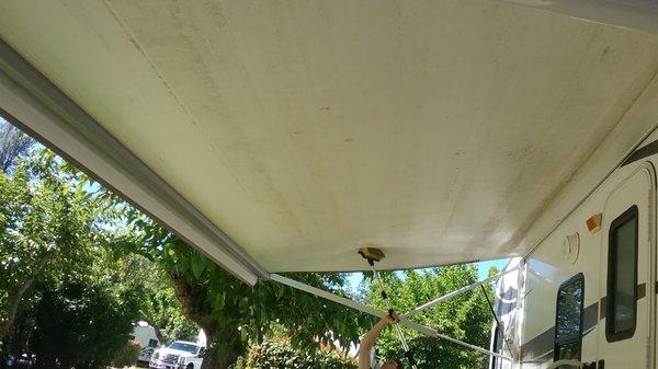 Before - RV Awning with mold