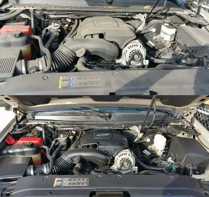 Engine bay cleaning