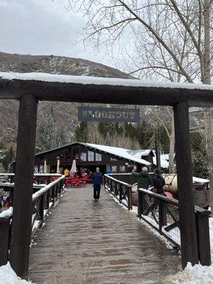 The entrance from the ski run. You can see their smoker on the right.