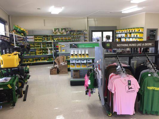 We offer a nice selection of John Deere toys, shirts, and hats.