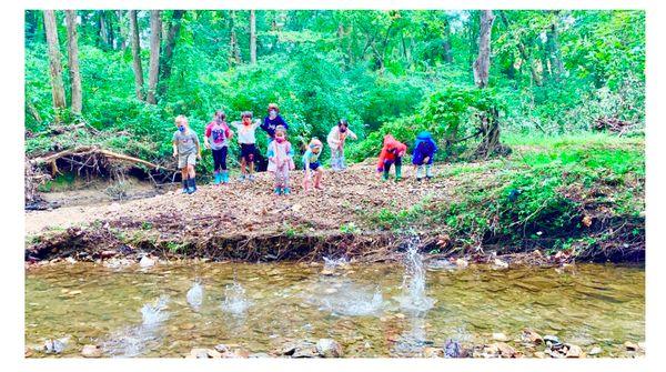 Our local creek inspires stone-skipping and National Geographic style exploration. We LOVE outdoor adventures. See you outside!