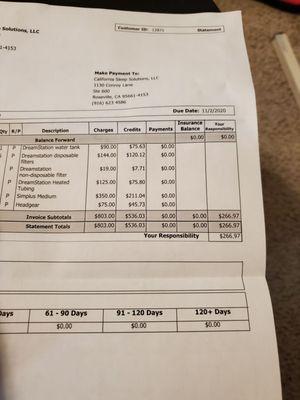 Another fat bill from california sleep solutions. Just go ahead and bill me because I'm apparently made of money during a pandemic!!!