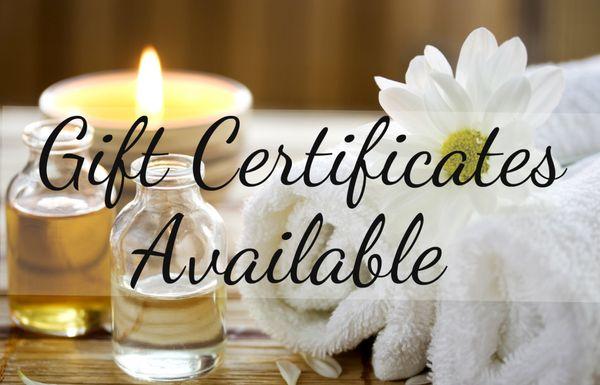 Gift Certificates Available ! purchase a gift for that special someone to help them relax after a long week or special occasion