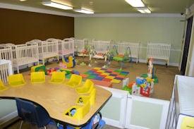 nfant Center - Infants are cared for in their own building away from the older children.