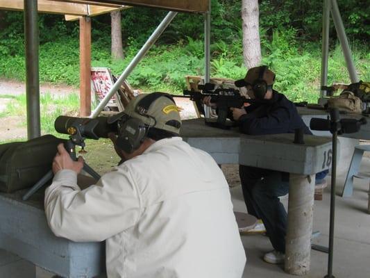 Covered firing points at the main range where you can shoot from 25, 50, 100, and 200 yards.  At 300 & 600 yards during a match