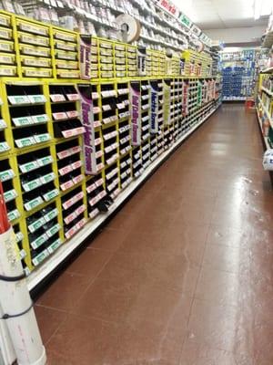 Of course there are aisles of the usual hardware stuff.