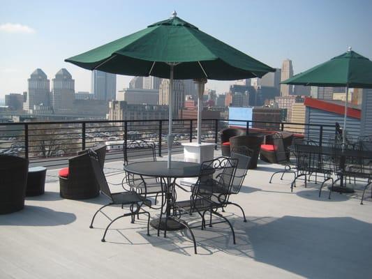 Invigorating roof top deck with incredible view of Downtown Cincinnati