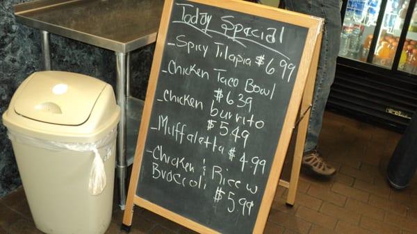 Different specials each day of the week