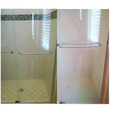 Shower glass doors before and after