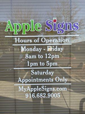 Hours of Operations
 Business Hours