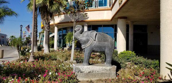 A pair of Elephants will greet you at the shopping center entrance