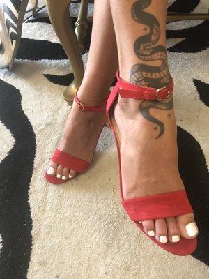 Red strappy sandles