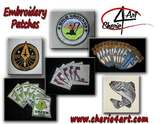 Patches: embroidered patches are a great way to mark amd event, membership patches brand your club, business or team