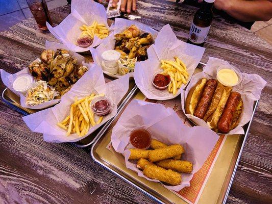 Lemon pepper & hot chicken wings, hot dogs, mozzarella sticks from Last Call Diner @ Happy's