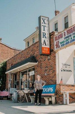 Barb in front of Xtra Boutique!