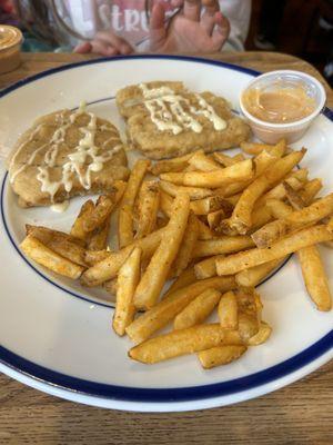 Honey chicken with side fries. My daughter liked the fries too.