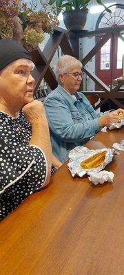 Carol and Sylvia enjoying a get together this fine Saturday morning.