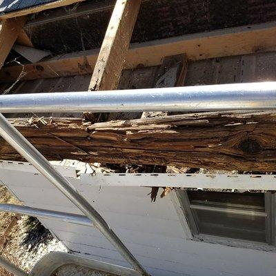 Rotten Fascia from incorrectly installed roofing