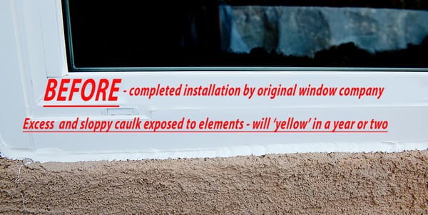 We were unhappy with the finish work performed on our new vinyl windows installed by a leading Abq replacement window company.