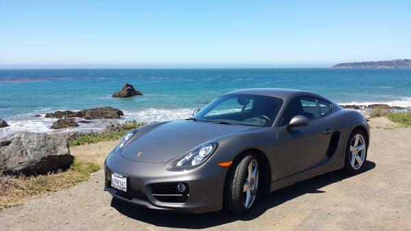 Beautiful day for a drive on the Pacific Coast Highway in a Porsche Cayman.