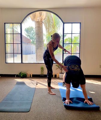 Sydney teaching a private yoga class at FLIHH Holistic Wellness Studio- San Gabriel, CA