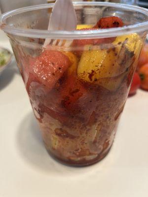 Mixed fruit with lime, chile, etc.