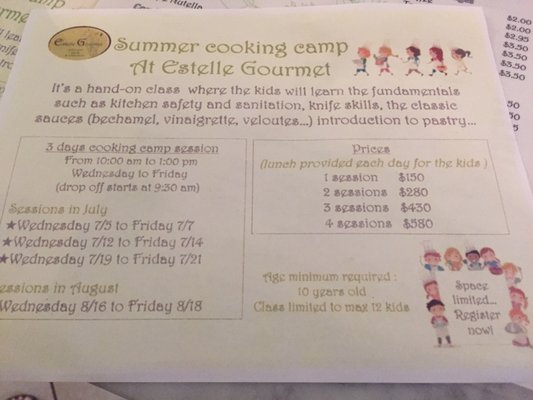 Summer cooking camp