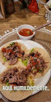 Humbly... my carnitas taco plate I made