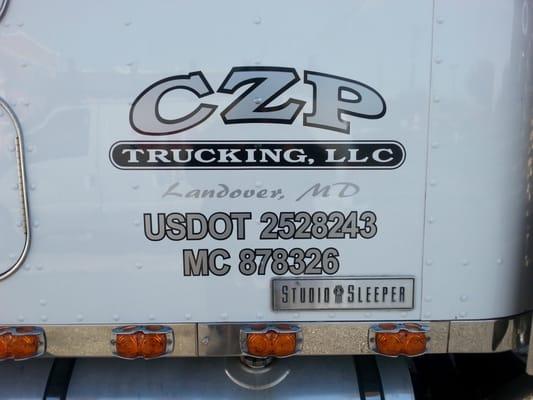 Lettering on truck