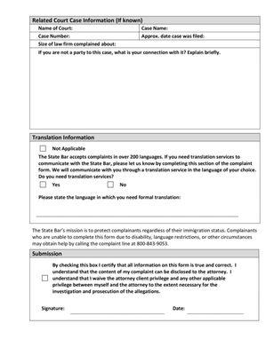 This is page 6 of the Form to file a complaint against Middleton & Sullivan.