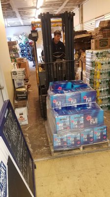 Getting a shipment of Fuji water!