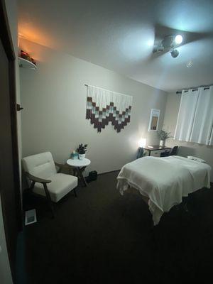 Massage therapy room