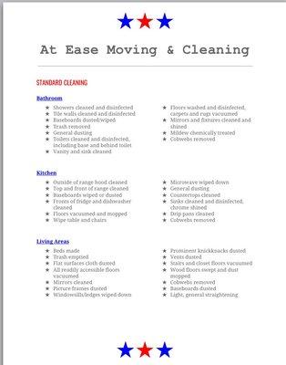 Standard cleaning services