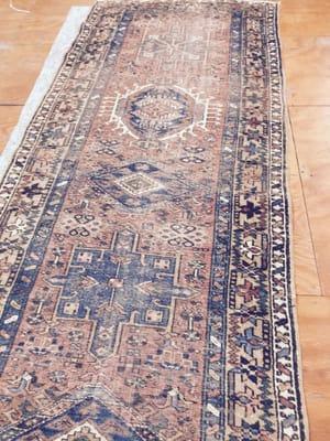 Serapi Rug Before Repair & Color Restoration