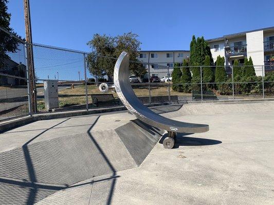 Skateboard sculpture.