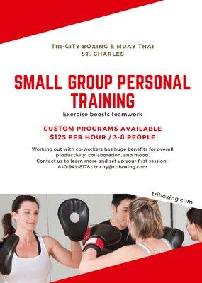 We offer private group training. Grab your friends/coworkers and train together!