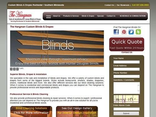 Website Design Project - Hangman Blinds - Minnesota.