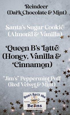 Holiday Drink Menu.... Available at all "3" locations!!