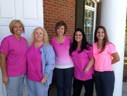 Perfectly Pink at West Cobb Dentistry. Supporting Breast Cancer Awareness Month. Thanks for the Mammories!