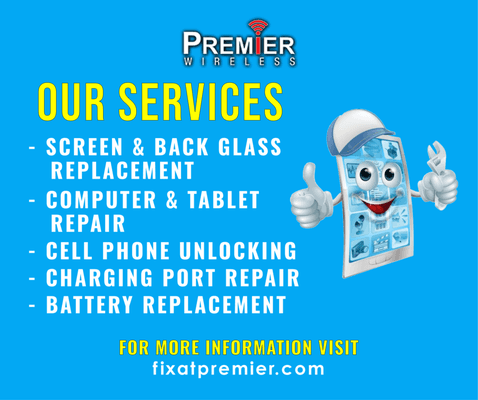 List of some of the service we offer.