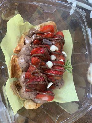 Chocolate Strawberry Croffle