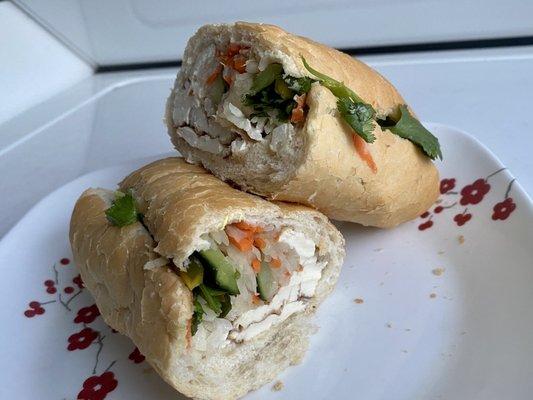 Veggie banh mi with tofu. A little limp overall, but a good deal.