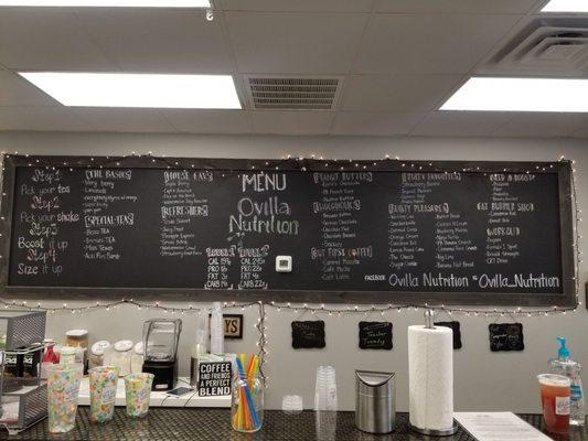 Complete menu wall