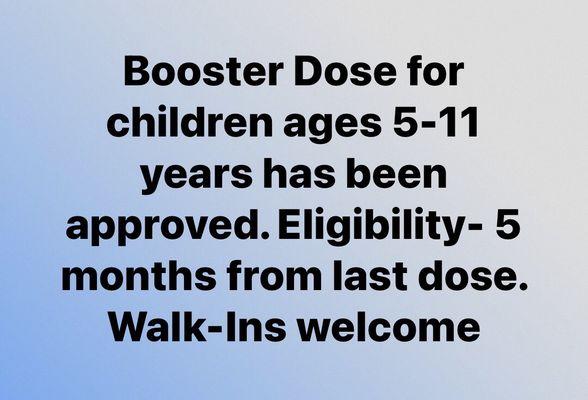 Kids Booster dose